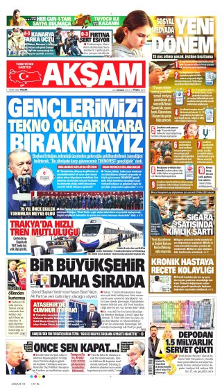 Akşam Gazetesi 11 Ekim 2026 Manşeti