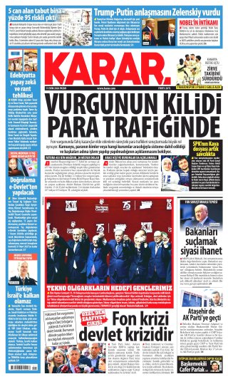 Karar Gazetesi 11 Ekim 2026 Manşeti