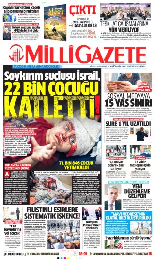 Milli Gazete Gazetesi 12 Ekim 2026 Manşeti