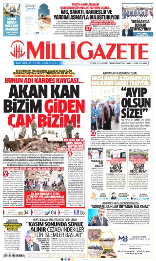 Milli Gazete Gazetesi 14 Ekim 2026 Manşeti