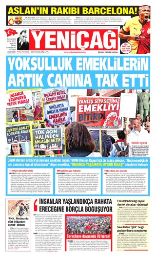 Yeniçağ Gazetesi 14 Ekim 2026 Manşeti