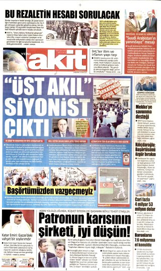 Yeni Akit Gazetesi 15 Ekim 2026 Manşeti