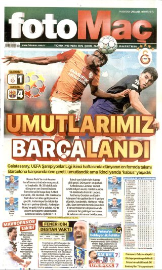 Fotomaç Gazetesi 15 Ekim 2026 Manşeti