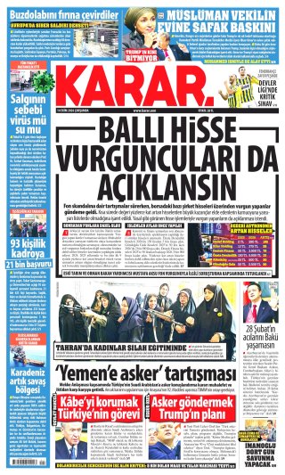 Karar Gazetesi 15 Ekim 2026 Manşeti