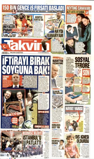 Takvim Gazetesi 15 Ekim 2026 Manşeti