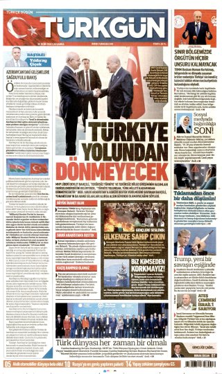 Türkgün Gazetesi 15 Ekim 2026 Manşeti