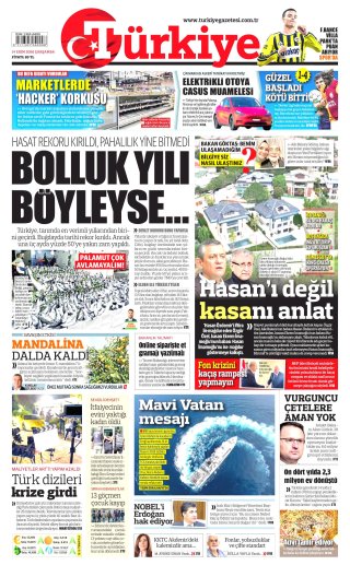 Türkiye Gazetesi 15 Ekim 2026 Manşeti