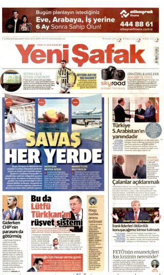 Yeni Şafak Gazetesi 15 Ekim 2026 Manşeti