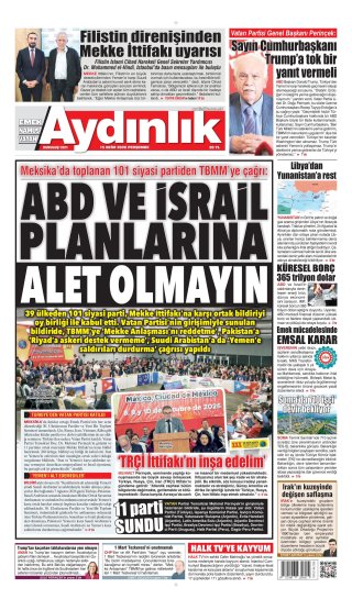 Aydınlık Gazetesi 16 Ekim 2026 Manşeti