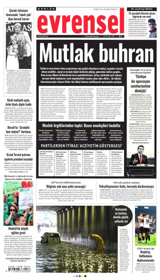 Evrensel Gazetesi 16 Ekim 2026 Manşeti