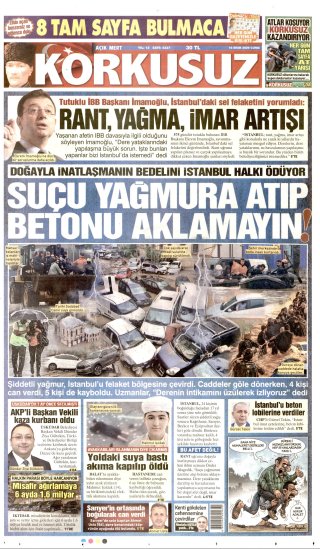 Korkusuz Gazetesi 17 Ekim 2026 Manşeti