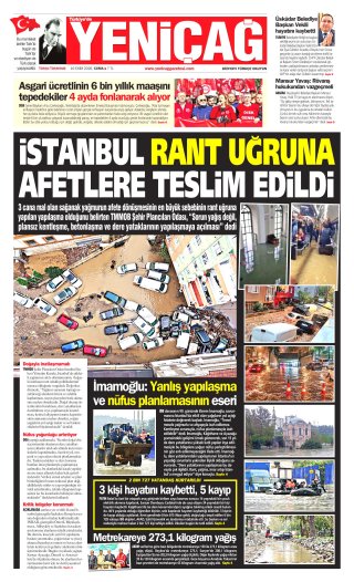 Yeniçağ Gazetesi 17 Ekim 2026 Manşeti