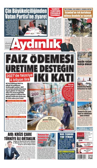 Aydınlık Gazetesi 18 Ekim 2026 Manşeti