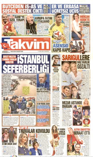 Takvim Gazetesi 18 Ekim 2026 Manşeti