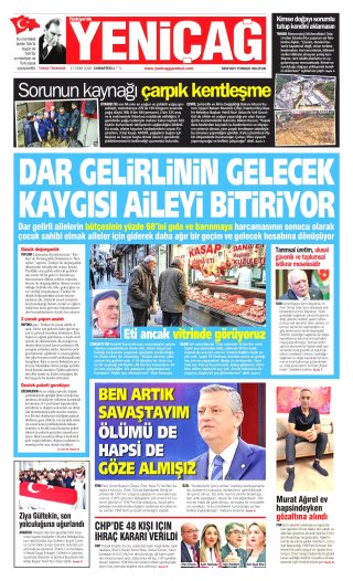 Yeniçağ Gazetesi 18 Ekim 2026 Manşeti