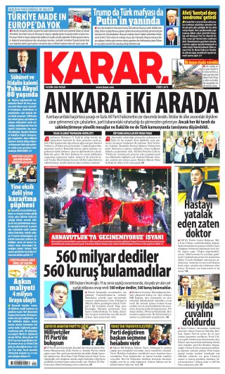 Karar Gazetesi 19 Ekim 2026 Manşeti