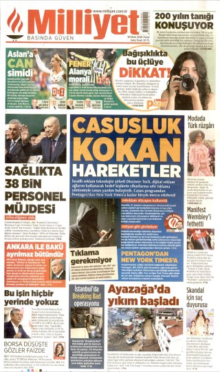 Milliyet Gazetesi 19 Ekim 2026 Manşeti