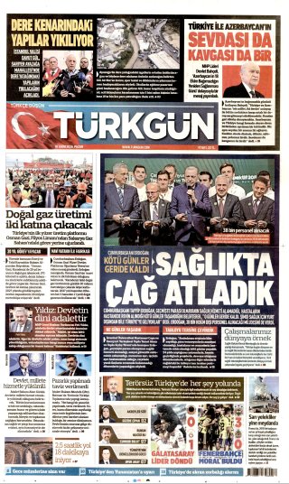 Türkgün Gazetesi 19 Ekim 2026 Manşeti