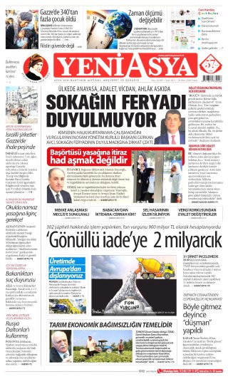 Yeni Asya Gazetesi 19 Ekim 2026 Manşeti