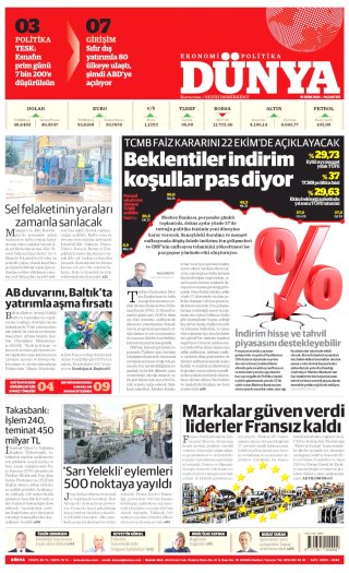 Dünya Gazetesi 20 Ekim 2026 Manşeti