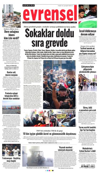 Evrensel Gazetesi 20 Ekim 2026 Manşeti