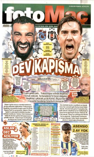 Fotomaç Gazetesi 20 Ekim 2026 Manşeti