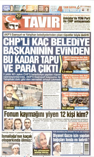 Tavır Gazetesi 20 Ekim 2026 Manşeti