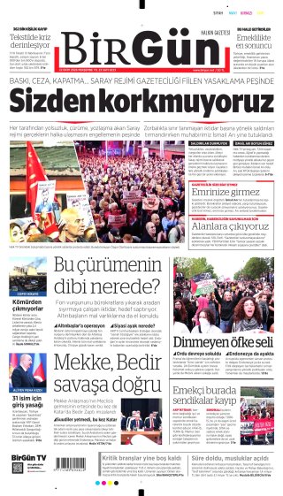 BirGün Gazetesi 22 Ekim 2026 Manşeti