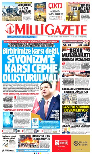 Milli Gazete Gazetesi 22 Ekim 2026 Manşeti