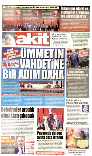 Yeni Akit Gazetesi 23 Ekim 2026 Manşeti