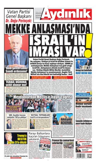 Aydınlık Gazetesi 23 Ekim 2026 Manşeti