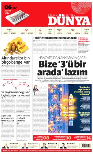 Dünya Gazetesi 23 Ekim 2026 Manşeti