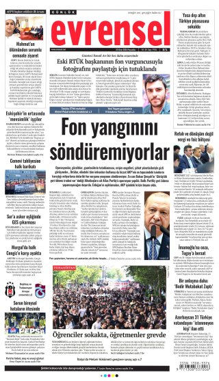Evrensel Gazetesi 23 Ekim 2026 Manşeti