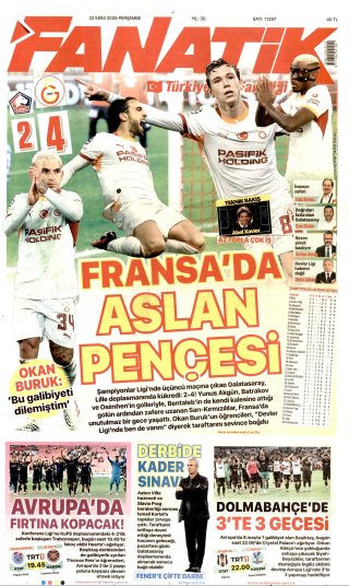 Fanatik Gazetesi 23 Ekim 2026 Manşeti