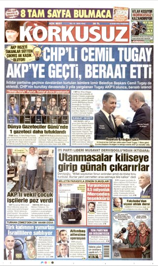 Korkusuz Gazetesi 23 Ekim 2026 Manşeti