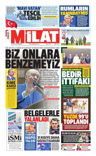 Milat Gazetesi 23 Ekim 2026 Manşeti