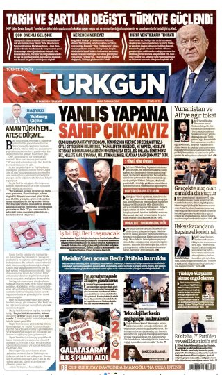 Türkgün Gazetesi 23 Ekim 2026 Manşeti
