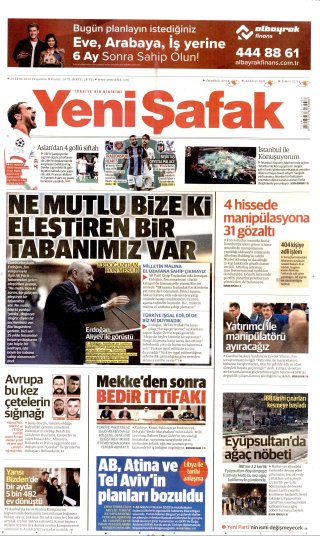 Yeni Şafak Gazetesi 23 Ekim 2026 Manşeti