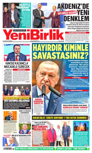 YeniBirlik Gazetesi 23 Ekim 2026 Manşeti
