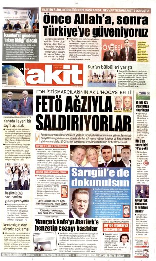Yeni Akit Gazetesi 24 Ekim 2026 Manşeti
