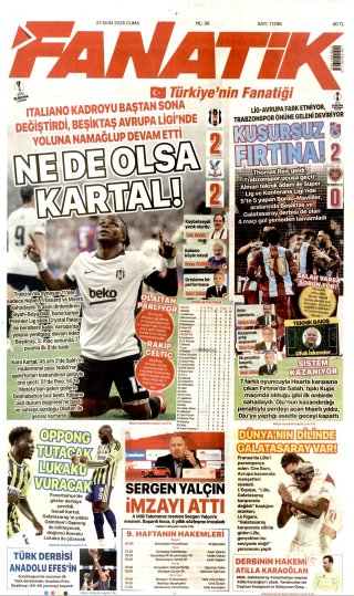 Fanatik Gazetesi 24 Ekim 2026 Manşeti