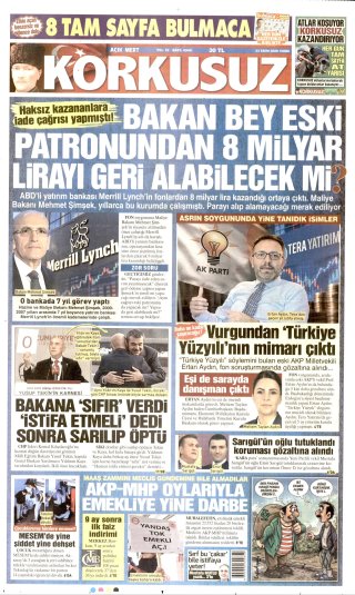 Korkusuz Gazetesi 24 Ekim 2026 Manşeti