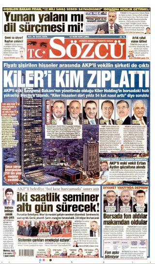 Sözcü Gazetesi 24 Ekim 2026 Manşeti