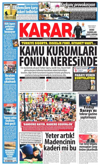 Karar Gazetesi 25 Ekim 2026 Manşeti