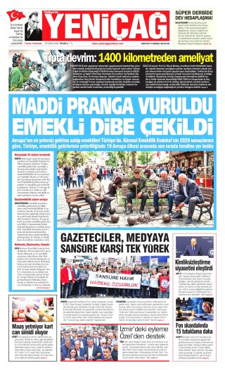 Yeniçağ Gazetesi 25 Ekim 2026 Manşeti