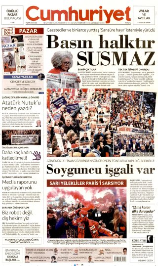 Cumhuriyet Gazetesi 26 Ekim 2026 Manşeti
