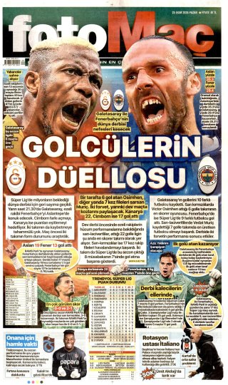 Fotomaç Gazetesi 26 Ekim 2026 Manşeti