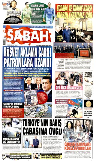 Sabah Gazetesi 26 Ekim 2026 Manşeti