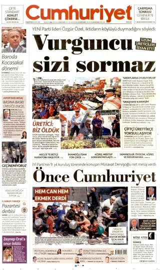 Cumhuriyet Gazetesi 27 Ekim 2026 Manşeti