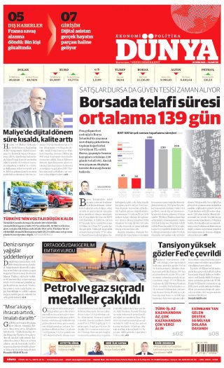 Dünya Gazetesi 27 Ekim 2026 Manşeti